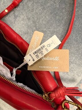 Madewell Red Leather Crossbody Bag